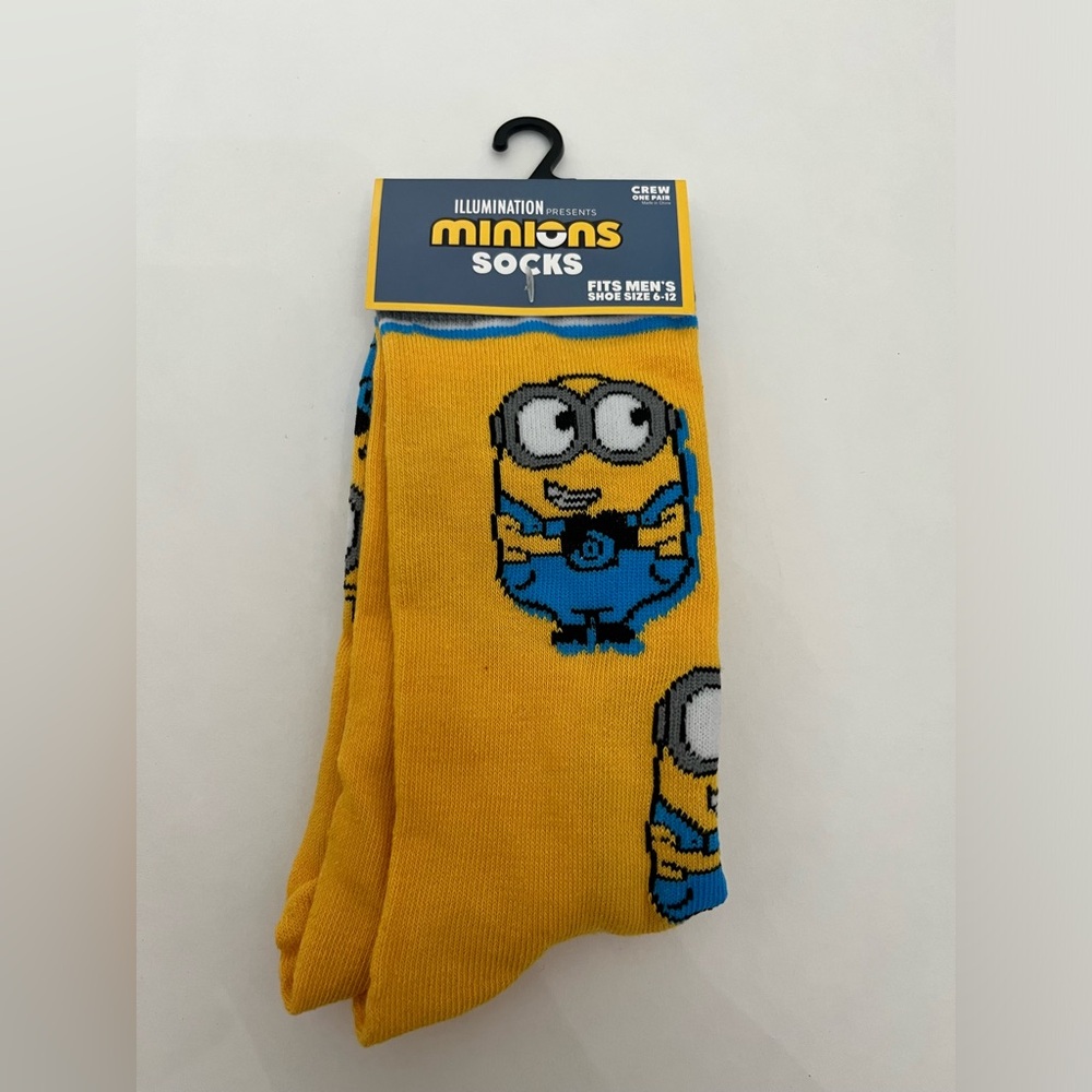 Minions Socks Fits Men’s Shoe Size 6-12
